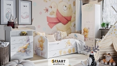 Набор детской мебели SMART мебель Тедди 1 Белый с рисунком