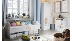 Набор детской мебели SMART мебель Тедди 2 Белый с рисунком