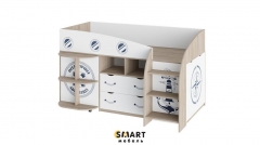 Кровать комбинированная SMART мебель Немо Дуб сонома/Белый