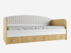 Кровать-софа ДСВ мебель Сканди ДКД2000.1 с ящиками 9002000 Дуб бунратти/Белый глянец