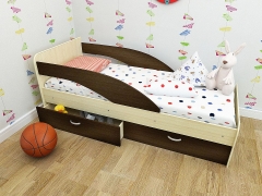 Кровать детская Техномебель Антошка с ящиками на латофлексе Дуб млечный / Венге
