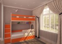 Кровать Ярофф Юниор 1 без бортика Дуб-Оранж