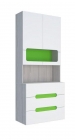 Стеллаж с ящиками Стиль Палермо Юниор 04 Белый глянец Ясень шимо светлый Зеленый