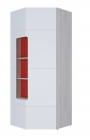 Шкаф угловой с полками Стиль Палермо Юниор 08 Белый глянец Ясень шимо светлый Красный
