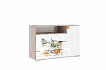 Комод Мебельсон Зоо 26.01 дуб мария/белый