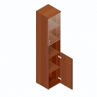 Шкаф для документов узкий с прозрачными стеклами Альтерна Р.П-4СБ орех Аликанте