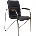 Кресло офисное Китай САМБА хром орех Скаден Черный