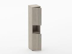 Шкаф высокий закрытый с нишей Персона Грата Glassy 6.19.11Л Дуб сантана светлый