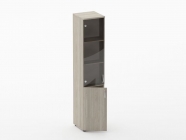 Шкаф высокий со стеклом Персона Грата Glassy 6.19.15Л Дуб сантана светлый