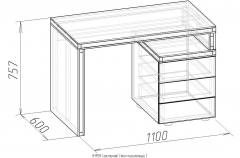 Стол Глазовская МФ письменный 1 HYPER Палисандр/Венге гостиная