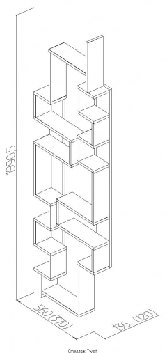 Стеллаж Глазовская МФ Twist Орех