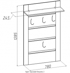 Вешалка Глазовская МФ 2 Hyper Венгеприхожая