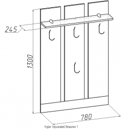Вешалка Глазовская МФ 1 Hyper Венгеприхожая