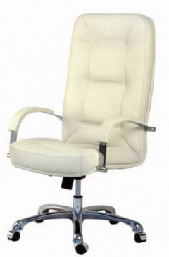 Кресло руководителя OLSS Пилот хром Кожа