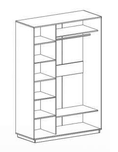 Шкаф-купе 2-дверный Мебельград 1500 дуб сонома
