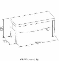 Пуф Глазовская МФ ADELE 50 Дуб Сонома/Venzel Amber спальня