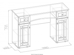 Стол туалетный Глазовская МФ Sherlock 52 Орех шоколадный спальня