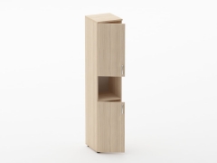 Шкаф высокий закрытый с нишей Персона Грата Glassy 6.19.11Л Дуб молочный