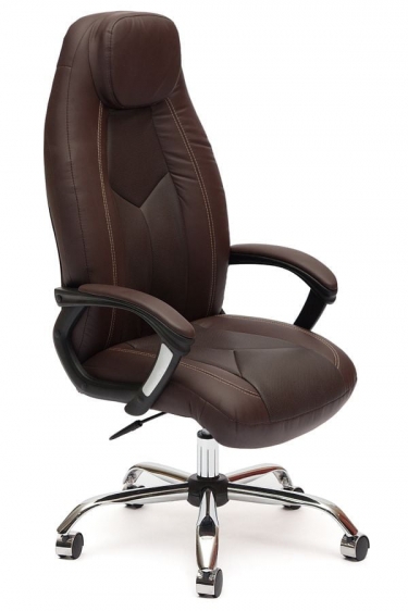 Кресло руководителя Tetchair BOSS хром Коричневый 36-36