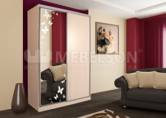 Шкаф-купе Мебельсон Гранд 1-600 бабочки Дуб млечный