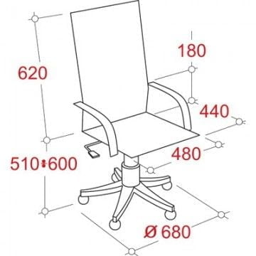 Кресло руководителя EasyChair EC Nadir Steel Chr 185406 Черное SP-A
