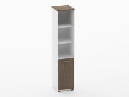 Шкаф 4 узкий верх открытый, низ закрытый Персона Грата Deka 10.19.11Л Дуб Верцаска/Белый