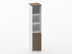 Шкаф 4 узкий верх открытый, низ закрытый Персона Грата Deka 10.19.11Л Дуб Верцаска/Белый
