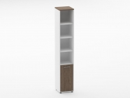 Шкаф 5 узкий верх открытый, низ глухая дверь Персона Грата Deka 10.23.11Пр Дуб Верцаска/Белый