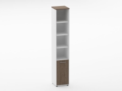 Шкаф 5 узкий верх открытый, низ глухая дверь Персона Грата Deka 10.23.11Пр Дуб Верцаска/Белый