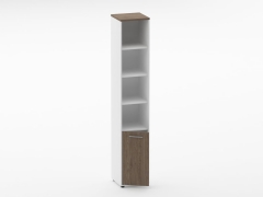 Шкаф 5 узкий верх открытый, низ глухая дверь Персона Грата Deka 10.23.11Л Дуб Верцаска/Белый