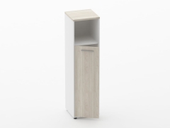 Шкаф 3 узкий закрытый с нишей Персона Грата Deka 10.16.13Л Дуб Сантана светлый/Белый