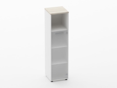 Шкаф 3 узкий 1 стеклянная дверь, с нишей Персона Грата Deka 10.16.16Пр Дуб Сантана светлый/Белый