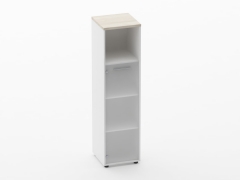 Шкаф 3 узкий 1 стеклянная дверь, с нишей Персона Грата Deka 10.16.16Л Дуб Сантана светлый/Белый