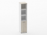 Шкаф 4 узкий верх открытый, низ закрытый Персона Грата Deka 10.19.11Л Дуб Сантана светлый/Белый