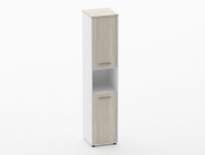 Шкаф 4 узкий закрытый, с нишей Персона Грата Deka 10.19.12Л Дуб Сантана светлый/Белый