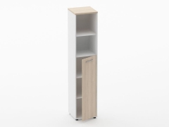 Шкаф 4 узкий 2 полки открытые, 3 полки закрытые Персона Грата Deka 10.19.13Пр Туя/Белый