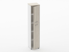 Шкаф 4 узкий закрытый Персона Грата Deka 10.19.15Пр Дуб Сантана светлый/Белый