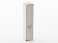 Шкаф 4 узкий закрытый Персона Грата Deka 10.19.15Л Дуб Сантана светлый/Белый