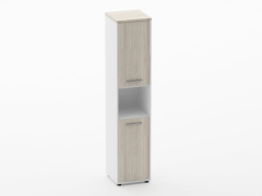 Шкаф 4 узкий закрытый Персона Грата Deka 10.19.15Л Дуб Сантана светлый/Белый