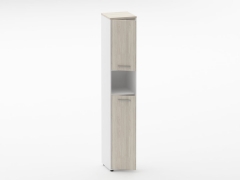 Шкаф 5 узкий закрытый, с нишей Персона Грата Deka 10.23.14Л Дуб Сантана светлый/Белый