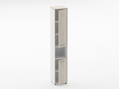 Шкаф 5 узкий закрытый, с нишей Персона Грата Deka 10.23.15Пр Дуб Сантана светлый/Белый