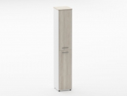 Шкаф 5 узкий закрытый Персона Грата Deka 10.23.16Л Дуб Сантана светлый/Белый