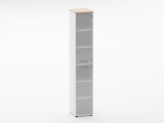 Шкаф 5 узкий закрытый, 2 стеклянные двери Персона Грата Deka 10.23.17Пр Туя/Белый