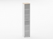 Шкаф 5 узкий закрытый, 2 стеклянные двери Персона Грата Deka 10.23.17Л Туя/Белый