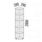 Стеллаж угловой Витра Альфа 63.49 Дуб кобург