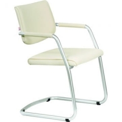 Конференц-кресло EasyChair UN_Delta silver Кожа 234636 Белая