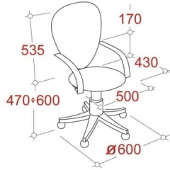 Кресло офисное EasyChair UA_JUPITER Ткань 508870 Черная