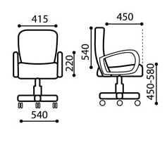 Кресло офисное EasyChair VT_CH9801 Ткань 356832 Черная
