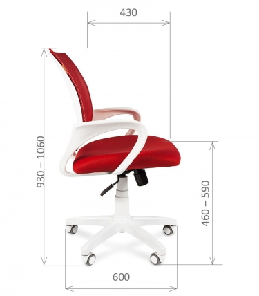 Кресло оператора Chairman Chairman 696 white TW-19 Красный