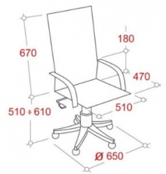 Офисное кресло EasyChair FA_Руководителя EChair 605 TPU к/з черный 629227